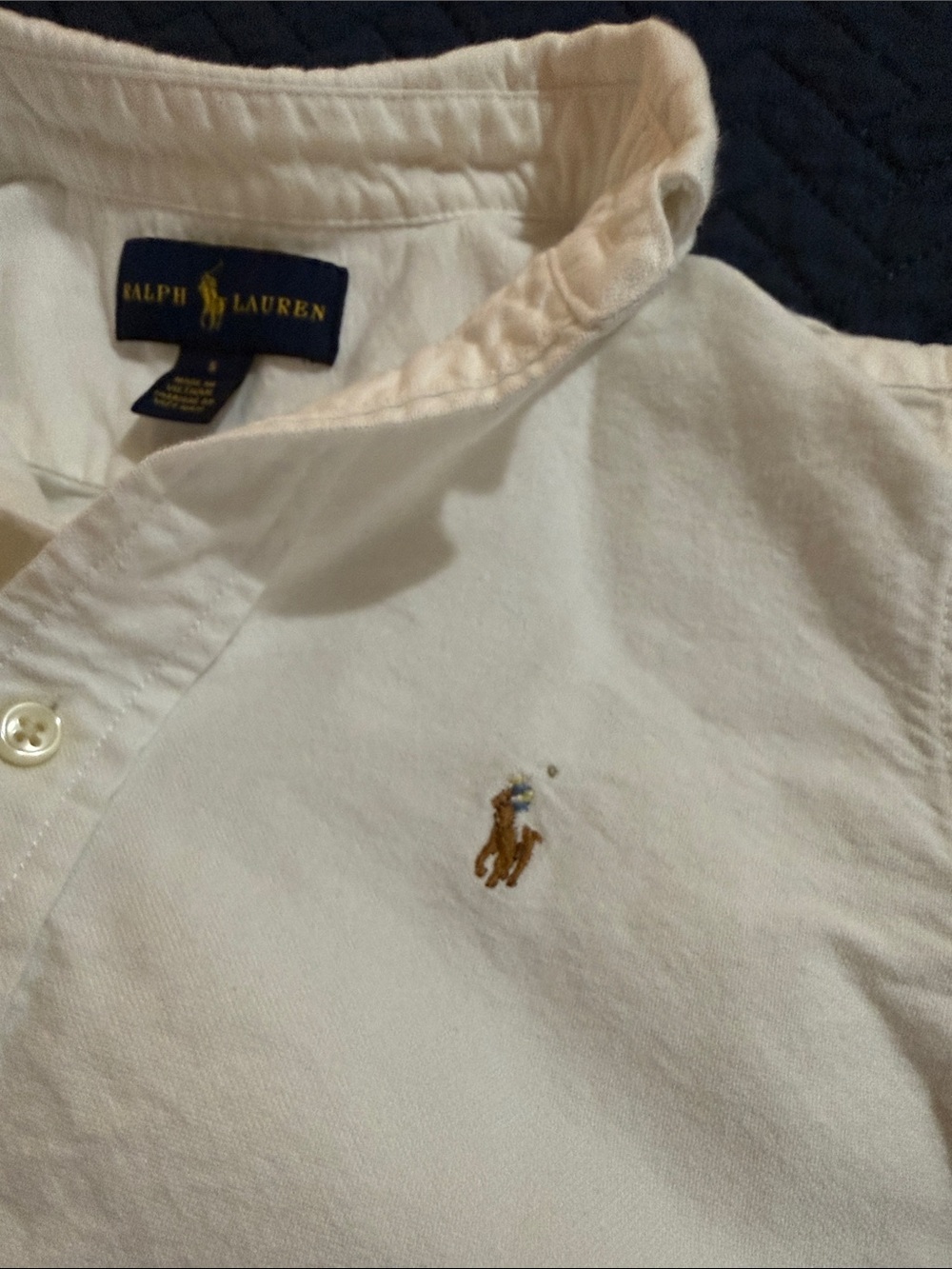 Polo by Ralph Lauren White Button-Down Shirt with Embroidered Pony - Picture 3 of 6